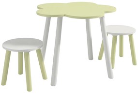ZONEKIZ Set Mobilier pentru Copii, Masă cu 2 Scaune, Spațiu de Joacă și Activități, 2-5 ani, Galben | Aosom Romania