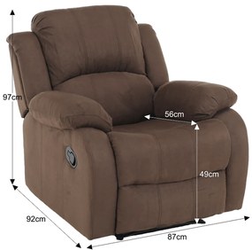 Fotoliu relaxant reglabil -recliner, material maro,Bortis Impex