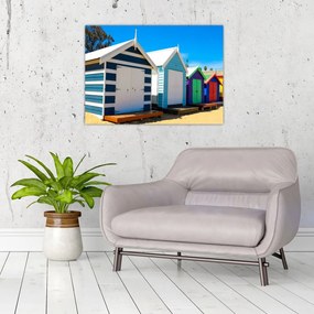 Tablou pe sticlă - Plaja Brighton, Melbourne, Australia (70x50 cm)