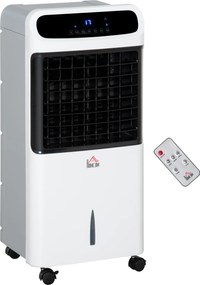 HOMCOM Aer condiționat cu răcire cu apă Telecomandă 3 moduri, 3 viteze, timer 12 h, afișaj LED, 38x35x81 cm Alb | Aosom Romania