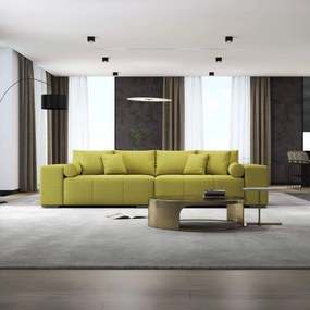 Canapea extensibilă dumonde cu ladă de depozitare si sezut confortabil din spuma high-density, Marbela Enjoy Green XXL 295x100 cm