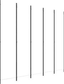 vidaXL Paravan de cameră cu 5 panouri, alb, 250x220 cm, textil