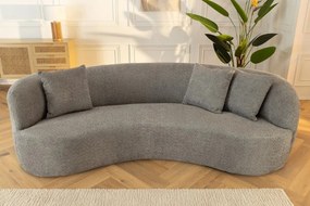 Canapea semicirculara, Tesatura Boucle, Gri, ATELIER 230cm, A-46545 VC