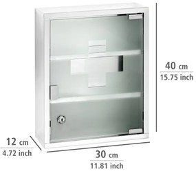 WENKO 22924100 - Trusă de prim-ajutor 30 x 40 cm, oțel inoxidabil/argintiu