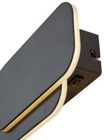 Lampă de perete modernă neagră cu LED inclus, cu 3 trepte de intensitate luminoasă - Dias