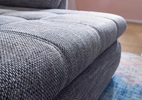 Colțar extensibil dumonde cu ladă de depozitare si sezut confortabil din spuma high-density, Loana Magma Grey II 270x185 cm