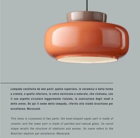 Lustra design retro realizata manual din ceramica si sticla MARACANÀ