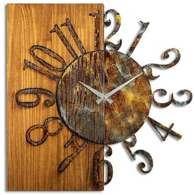 Ceas de perete 58x58 cm 1xAA lemn/metal