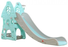 Tobogan Pentru Copii NOVOKIDS™ Jumbo Castle , Pentru Interior si Exterior, 185 centimetri panta alunecare, Maxim 50 Kg, Cos de baschet inclus ,