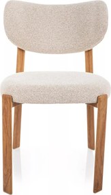 Scaun lemn tapitat Rin D 255 bej deschis/stejar - H79 cm
