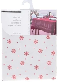 Față de masă de Crăciun Snowflake I alb, 130 x 180 cm