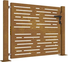 vidaXL Poartă de grădină 100x100 cm, oțel Corten, design pătrat