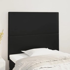 vidaXL Tăblii de pat, 2 buc, negru, 80x5x78/88 cm, piele ecologică