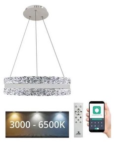 Lustră LED dimabilă pe cablu LED/80W/230V 3000-6500K alb + telecomandă