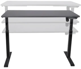 Birou reglabil electric TerrA3 s BLACK - profil pătrat , 1 motor, cadrul negru (Dimensiune blat: 90x60 cm, Culoare blat: Stejar negru 18mm)