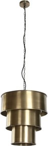 Lustră suspendată din metal, auriu, cu 3 abajururi, 41 x 42 cm, „Vichy”
