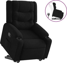 vidaXL Fotoliu rabatabil cu ridicare pe verticală, negru, textil