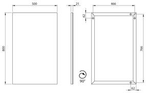 Sapho - Oglindă în ramă AROWANA 50x80, negru mat