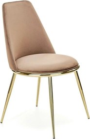 Scaun bej tapitat K460, stofa catifelata, 49x54x84 cm