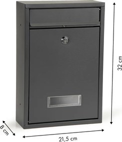 Cutie poștală din oțel galvanizat antracit