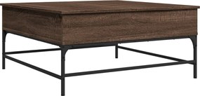 vidaXL Măsuță de cafea, stejar maro, 95x95x45 cm, lemn prelucrat/metal