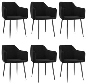 3068659 vidaXL Scaune de sufragerie, 6 buc., negru, catifea