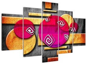 Tablou abstract cu simboluri istorice (150x105 cm)