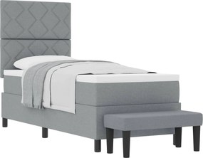 vidaXL Pat cu arcuri cu saltea Gri deschis 80 x 200 cm țesătură