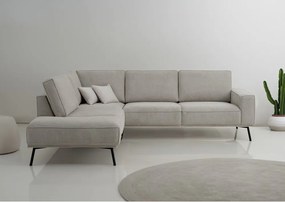 Colțar grej cu tapițerie din chenille (cu colț pe partea stângă/în formă de ”L”) Amsterdam – Scandic