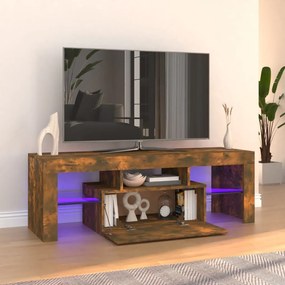 Comoda TV cu lumini LED, stejar fumuriu, 120x35x40 cm