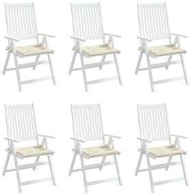 Perne scaun de gradina, 6 buc., crem, 50x50x3 cm, textil 6, Crem, 50 x 50 x 3 cm