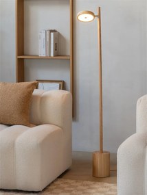 Lampadar LED din lemn de frasin natur Okinawa