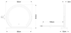Oglindă LED dimabilă cu funcție de retroilumianre Globo 84038 RIVAS LED/10W/230V 12x48,5 cm