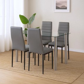 Mateo 4+1 set de sufragerie gri-negru