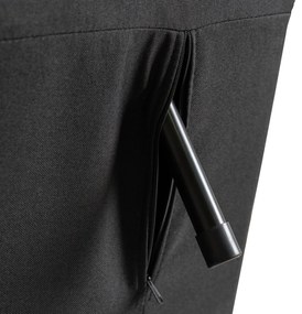 JAKS Fotoliu extensibil Marry țesătură negru