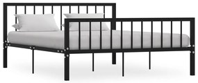 vidaXL Cadru de pat, negru, 160 x 200 cm, metal