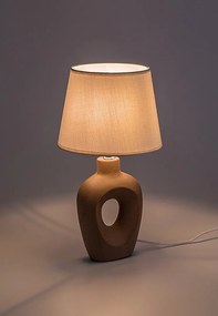 Lampa de masa ceramica maro abajur bej Madelor