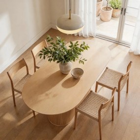 Masă de dining cu blat cu aspect de lemn de stejar 95x180 cm Nola – Unique Furniture