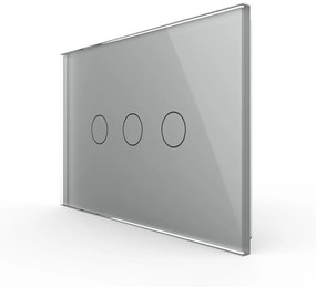 Intrerupator triplu cu touch Livolo din sticla, standard Italian, protocol ZigBee EC – Serie noua