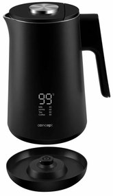 Fierbător digital Concept RK3340 din oțel inoxidabil, 1,7 l INTUITIVE, negru