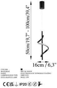 Lustră neagră LED ø 16 cm Likma – Opviq lights