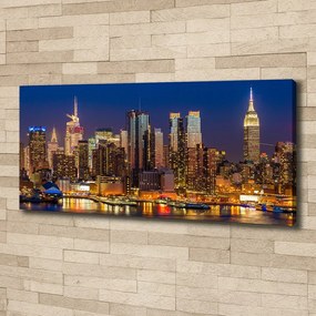 Imprimare tablou canvas Manhattan pe timp de noapte