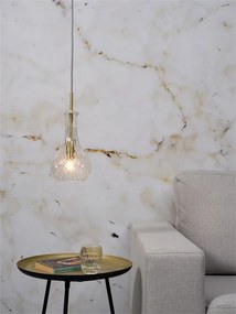 Lustra, Pendul elegant din sticla Brussels transparent/gold, drop