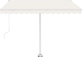 vidaXL Copertină autonomă retractabilă automat, crem, 350x250 cm