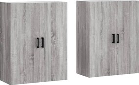 vidaXL Dulapuri montate pe perete, 2 buc, gri sonoma, 69,5x34x90 cm