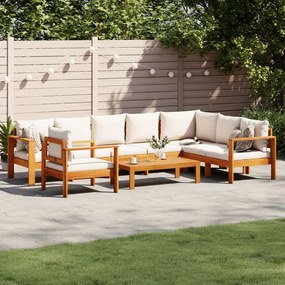 3214851 vidaXL Set de canapele grădină cu perne, 6 piese, lemn masiv acacia