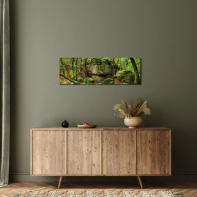 Tablou cu pădurea fermecată (cu ceas) (90x30 cm)