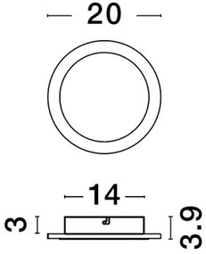 Aplica LED de perete design ambiental CYRCLE 20cm aurie