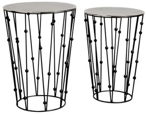 Set 2 laterale masute din aluminiu, Boulier