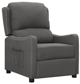 3093396 vidaXL Fotoliu cu ridicare, gri închis, textil